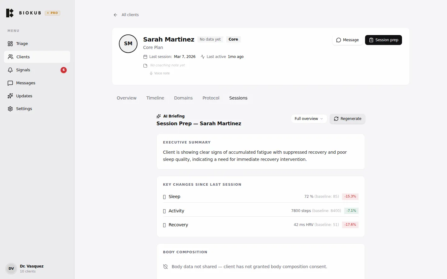 AI session prep — written for you in seconds
