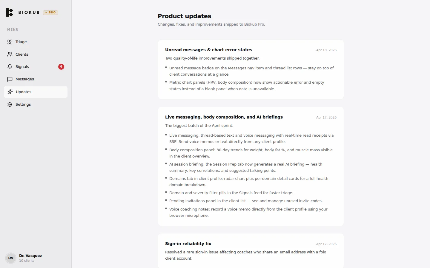 Product updates — shipped continuously